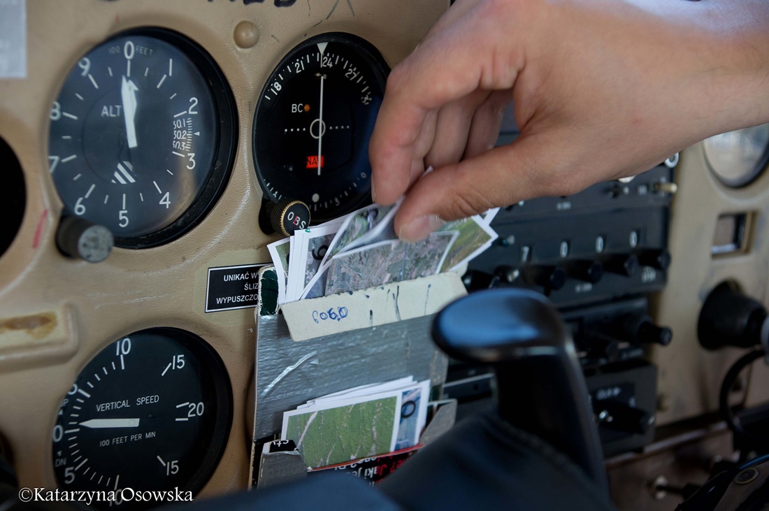 Rally Flying close up of photo targets in cockpit
