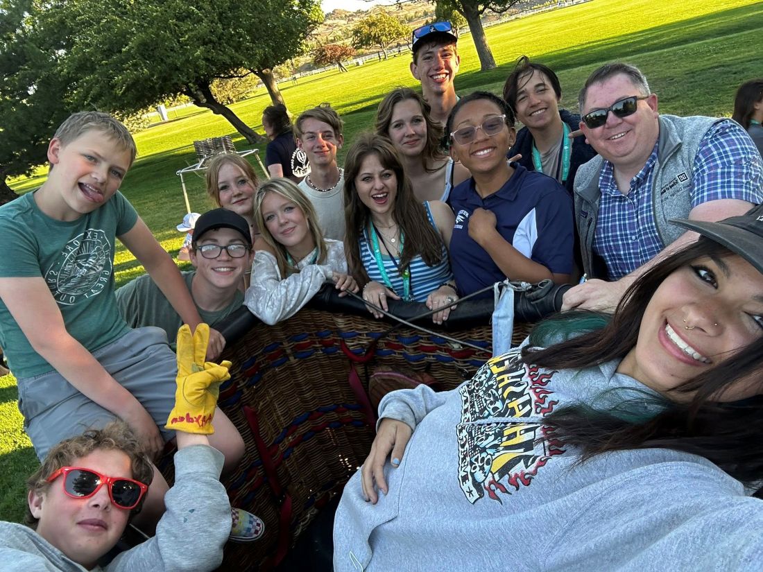 Group of young hot air balloonists